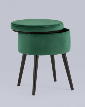 Пуф Клайс с ящиком велюр Зеленый_5