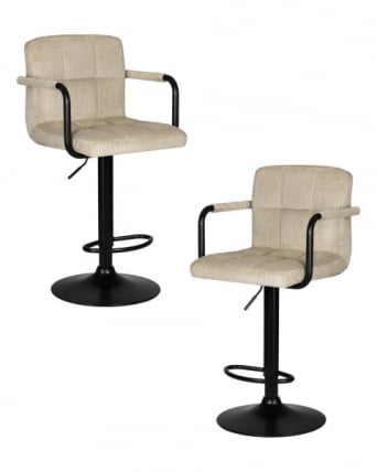 Стул барный ДОБРИН КРУГЕР АРМ БЛАCК (бежевый вельвет (ЛАР-Е2041-04)) 2 шт / DOBRIN KRUGER ARM BLACK (LAR-E2041-04))_0