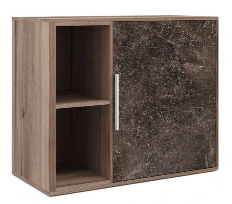 Шкаф низкий с вертикальной нишей B-TONE BTN36151242 Вяз Бетон темный_0