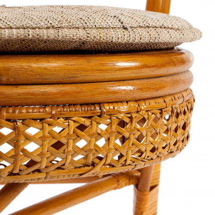 Комплект PELANGI 02/15 ( стол со стеклом + 4 кресла ) [без подушек] ротанг, кресло 65х65х77см, стол диаметр 64х61см, Honey (мед)_6