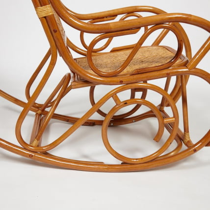 Кресло-качалка MILANO (разборная) / без подушки / ротанг top quality, 58x136x103 см, Cognac (коньяк)_3