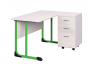 Стол учителя с тумбой 1350х650 Зеленый/Серый_3680889