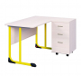 Стол учителя с тумбой 1350х650 Желтый/Серый_3680888