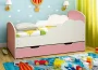 Кровать детская ОБЛАКА №1 800*1600 Белый/Светло-розовый_201514
