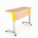 Парта двухместная Де Гласси Н (рост 3-5)  ЛДСП Серый/ Металл Серый+Желтый_3677150
