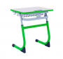 Парта одноместная регулируемая по высоте SMARTY 600х500 с углом наклона столешницы и антивандальной полиуретановой кромкой (рост 5-7) Зеленый/Серый_3680874