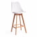 Стул барный TULIP BAR (mod. C1014H-1) пластик/дерево, 42 х 47,5 х 104 см, White (Белый) 70029/ натуральный_947351
